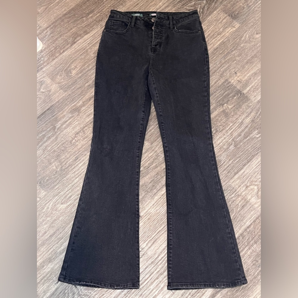 black high waisted flare jeans